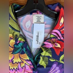 RETAIL FOR $210 CAPJULUCA A NEW STORY BY ALDO MARTINS WOMEN COLORFUL SHIRT SZ XS